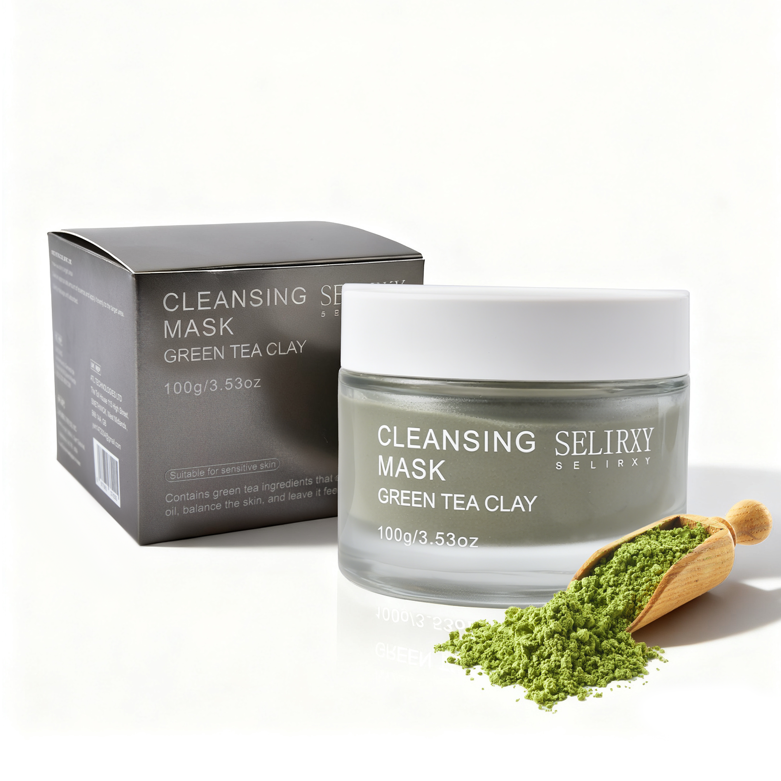 Selirxy Green Tea Clay Mask – Gentle Hydration & Skin Repair, Vegan & Suitable for All Skin Types