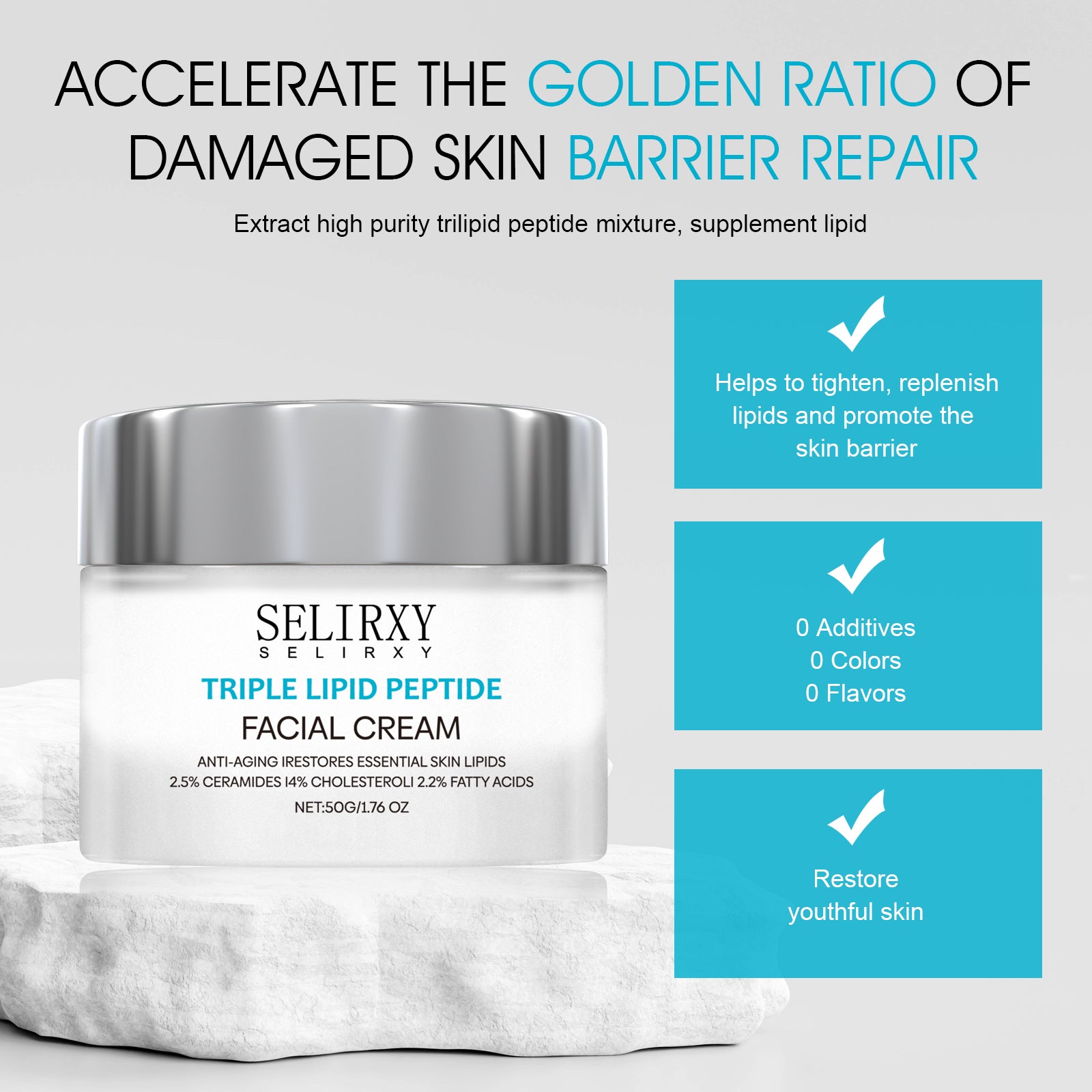 SELIRXY Triple Lipid Peptide Cream for Anti-Aging, Restores