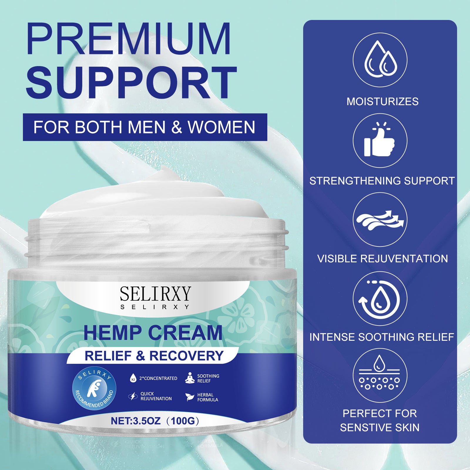 SELIRXY Natural Pain Relief Cream for Back, Knees, Neck, Foot, Fingers