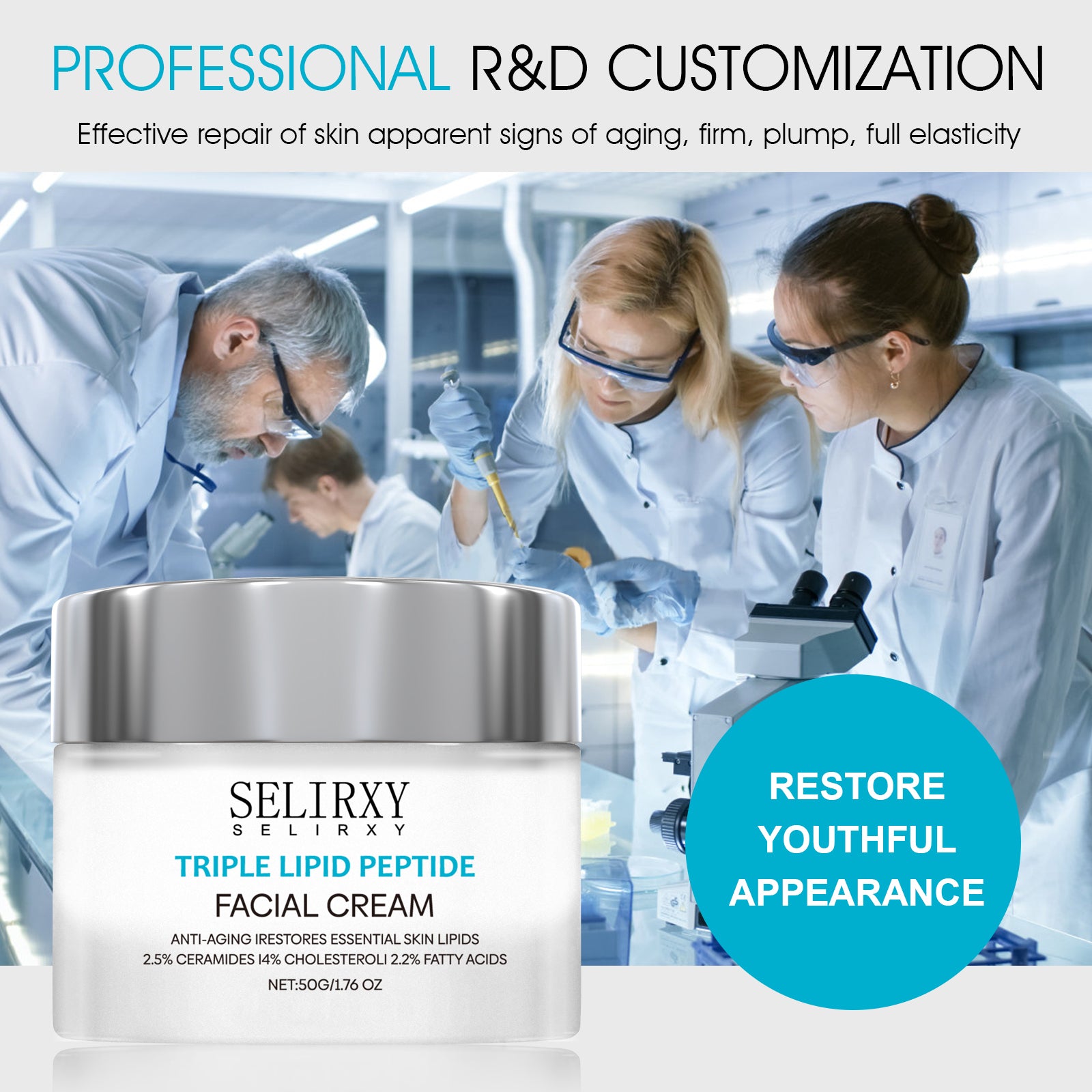 SELIRXY Triple Lipid Peptide Cream for Anti-Aging, Restores