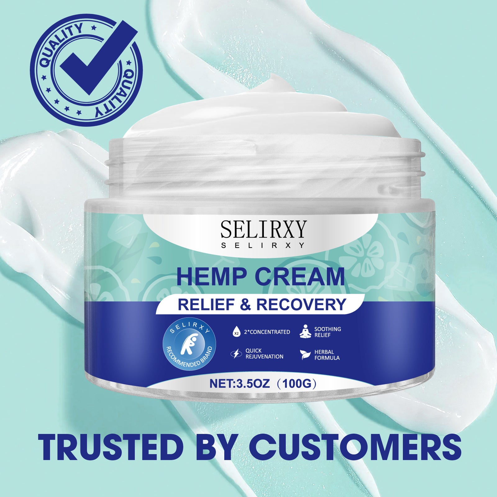 SELIRXY Natural Pain Relief Cream for Back, Knees, Neck, Foot, Fingers