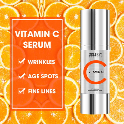 SELIRXY Vitamin C Serum for Face, Skin Care Anti Aging Serum, Remedy for Dark Spots Correcting Glow Serum, Even Skin Tone, Eye Area, Fine Lines & Wrinkles, 1 Fl Oz