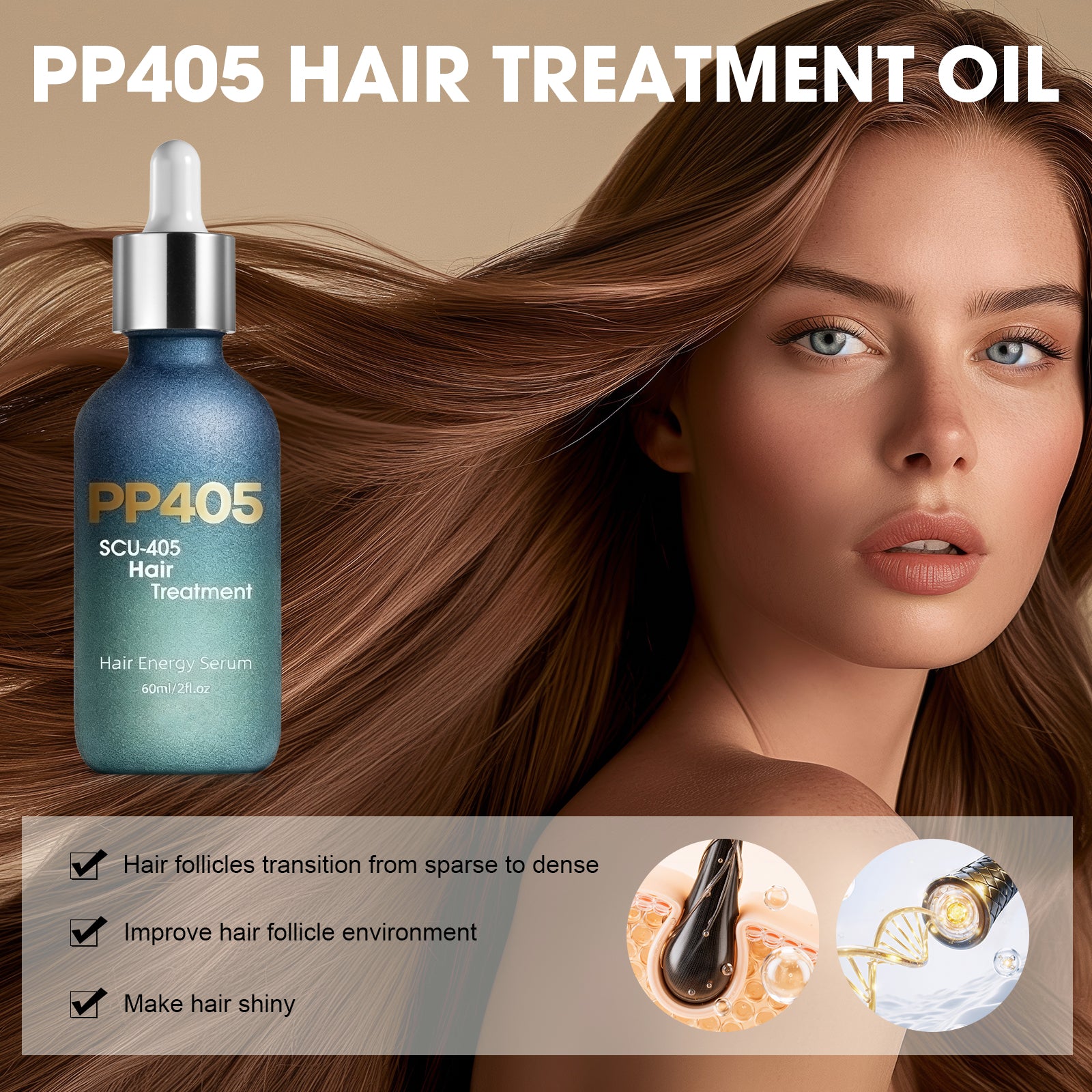 PP405 Hair Serum – Lightweight Nourishing Oil for Strong, Healthy-Looking Hair (1pc)