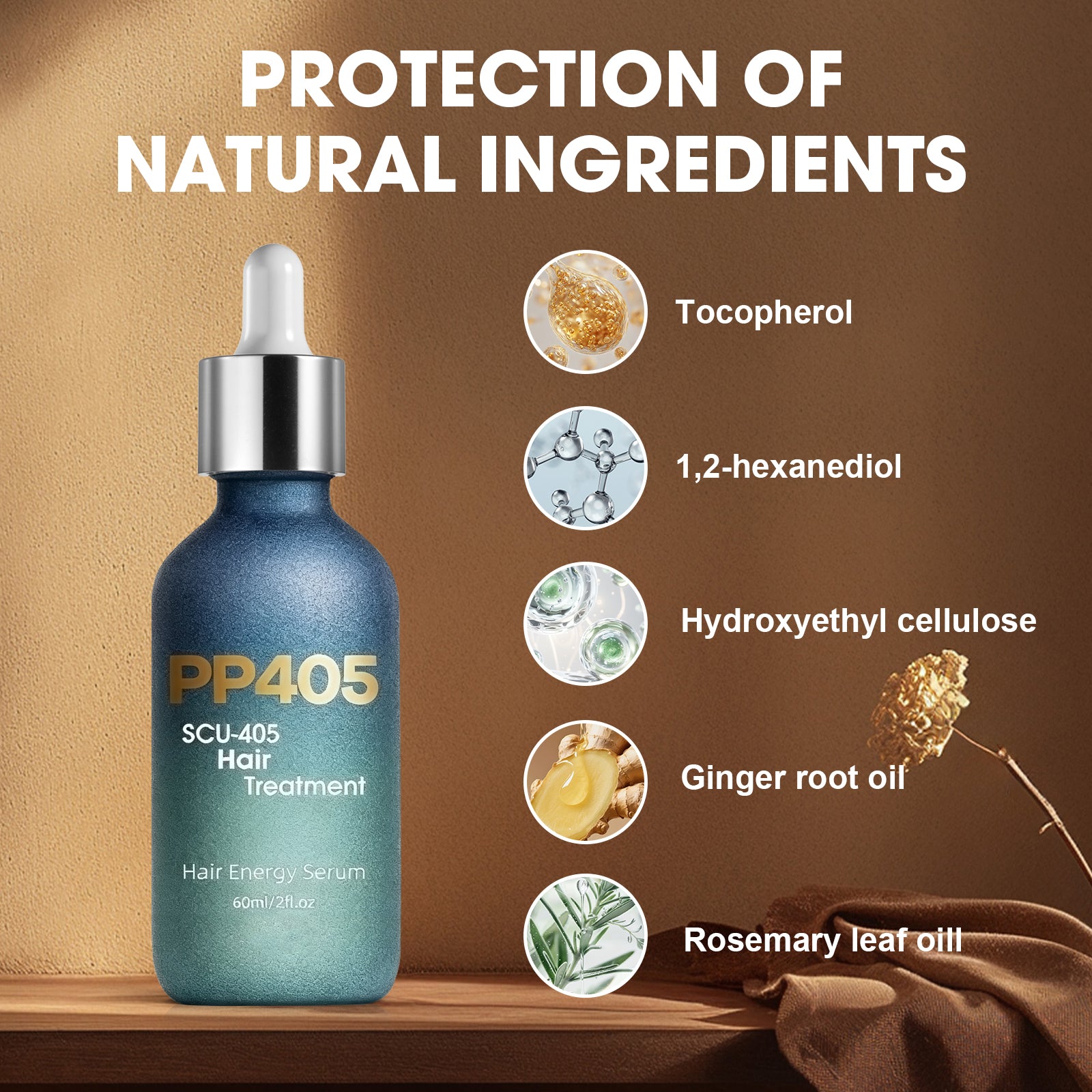 PP405 Hair Serum – Lightweight Nourishing Oil for Strong, Healthy-Looking Hair (1pc)