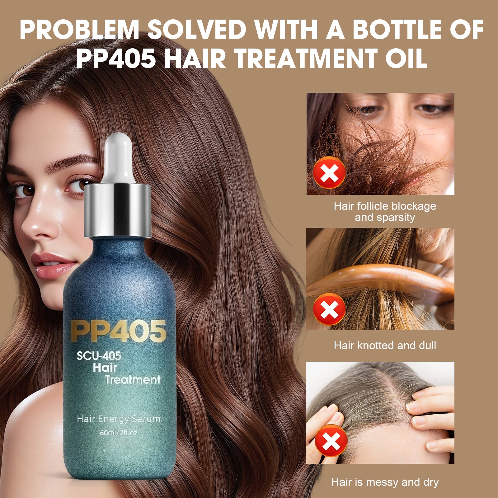 PP405 Hair Serum – Lightweight Nourishing Oil for Strong, Healthy-Looking Hair (1pc)