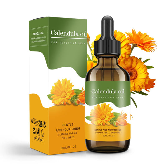 Calendula Oil for Skin - 100% Natural Calendula Carrier Oil for Anti-Aging, Moisturizing, Wrinkle Reduction, & Skin Firming | Perfect Natural Skin Moisturizer (1 Fl Oz)